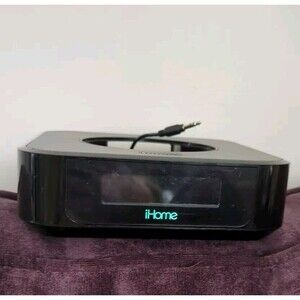 iHome Bedside Stereo Alarm Clock Speaker System for Amazon Echo Dot, Black iAVS1